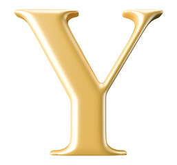 alphabet letter Y golden