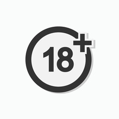 Obraz premium 18+ Icon. Adult Content Symbol - Vector. 