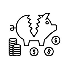 piggy bank icon. Piggy Bank Related Vector Line Icon. vector illustration on white background. eps 10