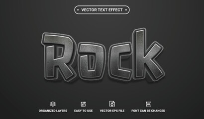 3d Rock Editable Vector Text Effect.
