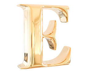 alphabet letter E golden 3d