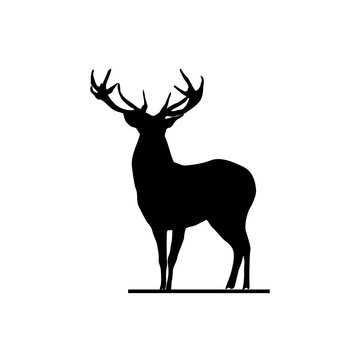 Silhouette Wild animal deer vector illustration