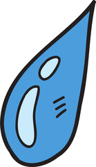 Hand Drawn water drop illustration on transparent background