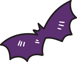 Hand Drawn halloween bat illustration on transparent background