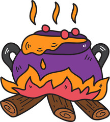 Hand Drawn Halloween Poison illustration on transparent background