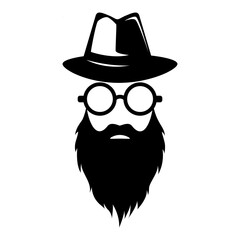 Silhouette Detective with glasses and beard. Perfect for game store, game developer, game review blog or vlog channel, game fans or community, etc.