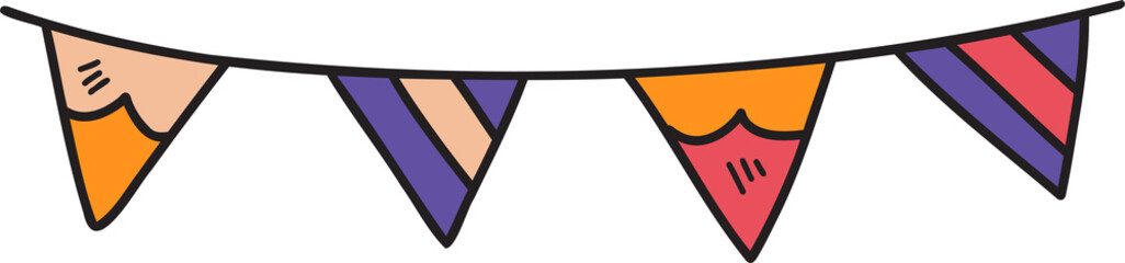 Hand Drawn ribbon illustration on transparent background