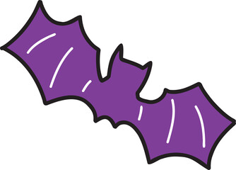 Hand Drawn halloween bat illustration on transparent background
