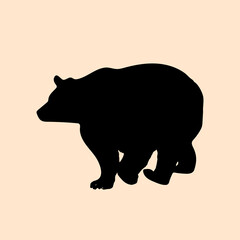 Big bear in silhouette stock illustration.