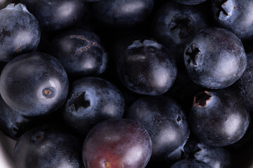 Full frame shot of blue berries with copy space