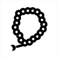Obraz premium Prayer beads icon, Line style, Editable Vector