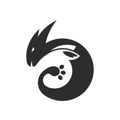 pet paw chameleon concept design icon vector template