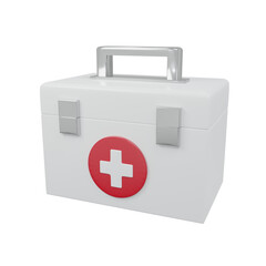 3d Rendering first aid kit white