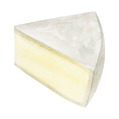 Cheese watercolor illustration. Hand drawn food clipart element