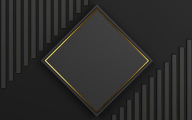 Copy space square background. Cosmetics or beauty product promotion mockup. Natural rough silver grey, step pedestal. Trendy minimalist banner, 3D rendering.