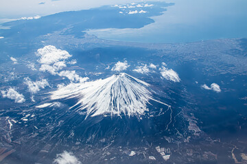 富士山 日本 飛行機 空撮 山 自然