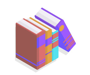 Isometric book icon vector illustration