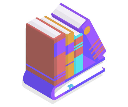 Isometric book icon vector illustration