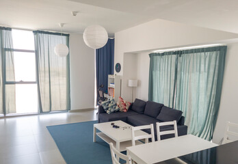 Fototapeta na wymiar Shot of a living room of a modern apartment. Lifestyle