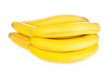 Fototapeta na wymiar Isolated bunch of ripe bananas isolated on white background