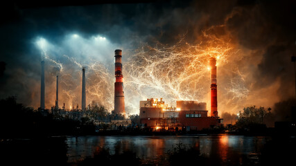 Obraz na płótnie Canvas Save power for industrial background