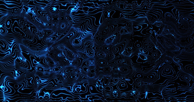 Image of black background with moving blue waves