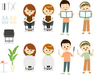 ヘアサロンのセット