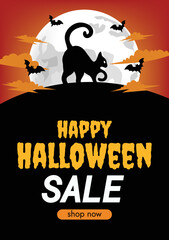 halloween promotion halloween sale background design vector