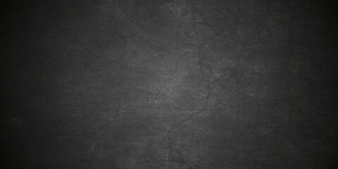 Dark cracked backdrop black grunge textured concrete background. Panorama dark grey black slate background or texture. Vector black concrete texture. Stone wall background. - obrazy, fototapety, plakaty