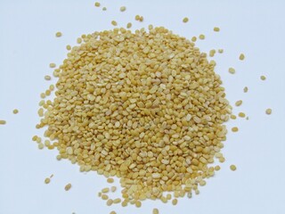 Moong dal isolated on white background 