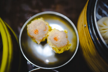 Tim sum, Steamed prawn dumplings.