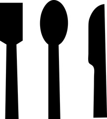 spoon and Knife Cross Illustration Vector Logo Silhouette 