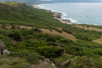 Mountain hill and the sea