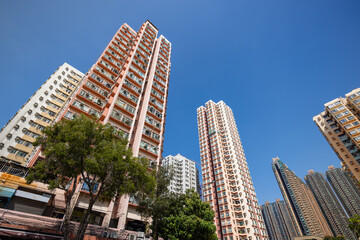 Hong Kong residential district apartment building