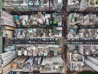 Top view of Hong Kong city