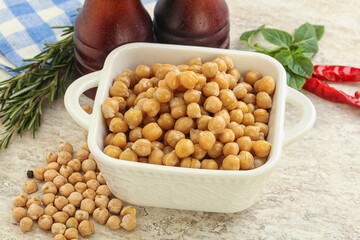 Boiled chickpea in the bowl
