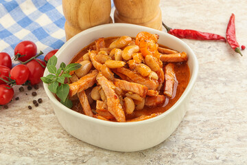 Roasted pork with white beans