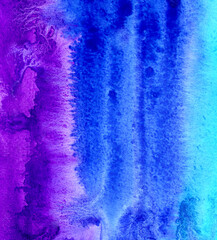 Abstract watercolor background with texture. Grunge. Blue and purple