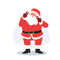 Happy cute smiling Santa claus . merry christmas. Vector illustration.