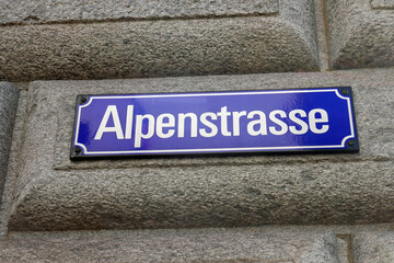 Emailleschild Alpenstrasse