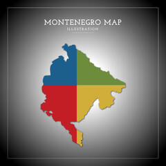 3D Montenegro Map Vector Illustration