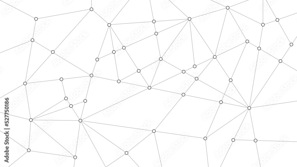 Aufkleber Network polygon structure connect lines and dots background template. Abstract linked global system graphic vector.	