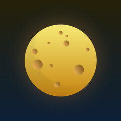 full moon vector illustration logo icon clipart	