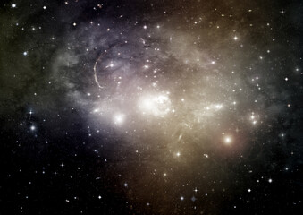 galaxy in a free space. 3D rendering