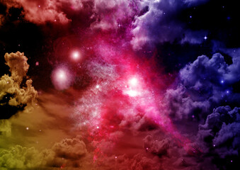 galaxy in a free space. 3D rendering
