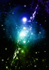 galaxy in a free space. 3D rendering