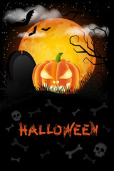 Halloween vector. Gloomy illustration for the holiday.