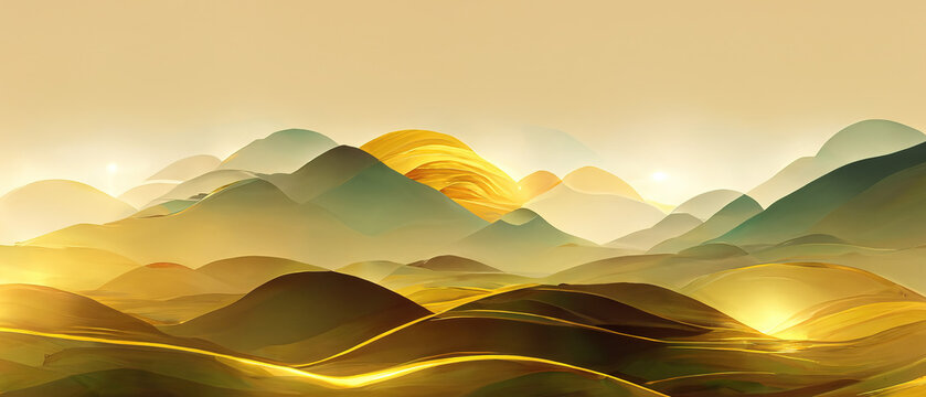 drawing hills golden dawn.