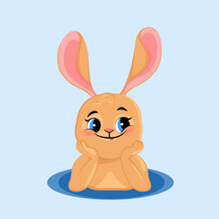 the rabbit is cheerful, the rabbit lies in the clearing