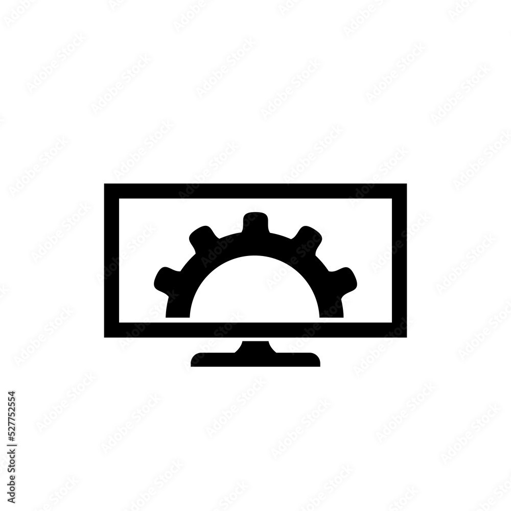 Poster Monitoring icon isolated on white background